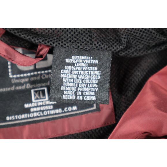 Distortion Jacket Mens XL Hooded Windbreaker Pullover Outdoor Pockets - Picture 4 of 6